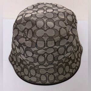Coach Signature Jacquard Bucket Hat Designer Logo Sandstone Dark Oak‎ C5815